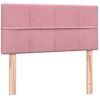vidaXL Boxspringbett mit Matratze Rosa 90x220 cm Samt