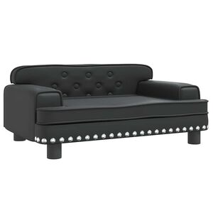 vidaXL Kindersofa Schwarz 70x45x30 cm Kunstleder