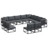 vidaXL Gartensofa-set 12 Stk. Schwarz Aluminium
