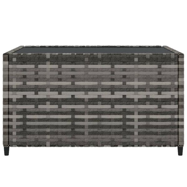 vidaXL Garten-Couchtisch Quadratisch Grau 50x50x30 cm Poly Rattan