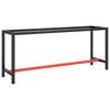 vidaXL Werkbankgestell Mattschwarz und Mattrot 190x50x79 cm Metall
