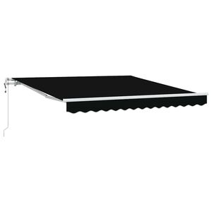 vidaXL Ausziehbare Markise Schwarz 350 x 250 cm Stoff und Aluminium