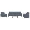 vidaXL 4-tlg. Sofagarnitur mit Kissen Dunkelgrau Samt