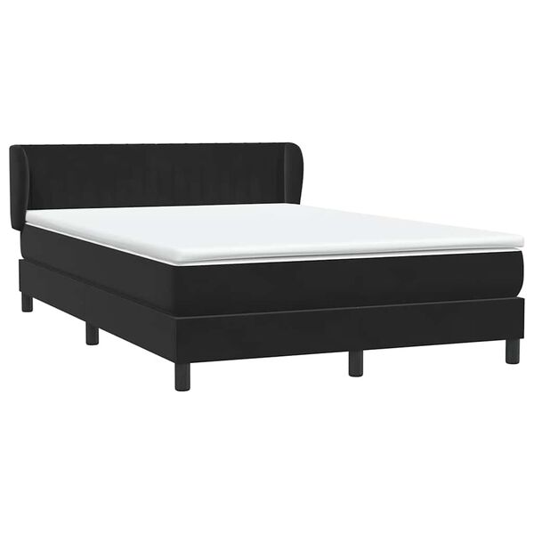 vidaXL Boxspringbett mit Matratze Schwarz 160x220 cm Samt
