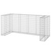 vidaXL Gabionenwand f&uuml;r M&uuml;lltonnen Verzinkter Stahl 254x100x110 cm