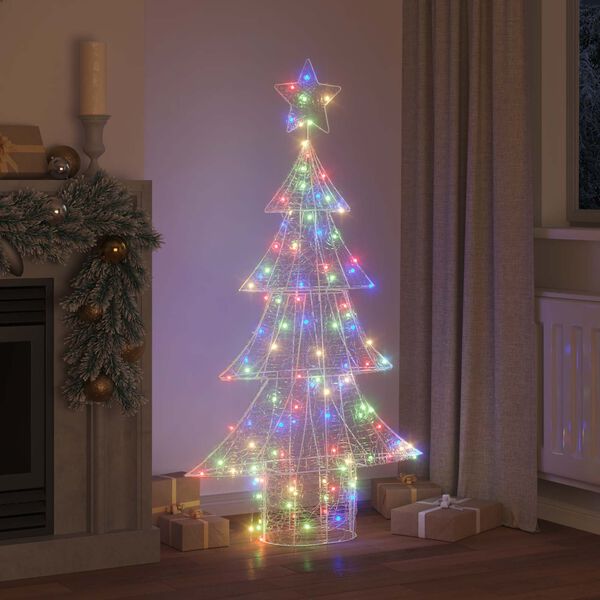 vidaXL Weihnachtsbaum mit 160 LEDs Mehrfarbig 150 cm Acryl
