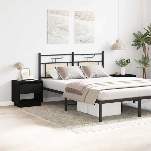 vidaXL Nachttisch 2 pcs Schwarz Eichen-Optik 45 x 34 x 44 cm