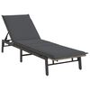 vidaXL Sonnenliege mit Auflage Grau Poly Rattan
