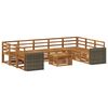 vidaXL Sofagarnituren 10 pcs Natur Massivholz Akazie