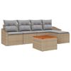 vidaXL Gartensofa-set 6 pcs Beige und Hellgrau Poly-Rattan