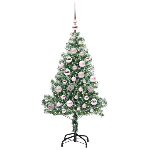 vidaXL K&uuml;nstlicher Weihnachtsbaum beschneit mit LED Licht 120 cm