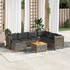 vidaXL 8-tlg. Garten-Sofagarnitur mit Kissen Grau Poly Rattan