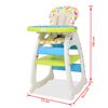 vidaXL 3-in-1 verwandelbarer Hochstuhl mit Essbrett Blau und Grün