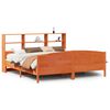 vidaXL Massivholzbett mit Regal ohne Matratze Wachsbraun 180x200 cm