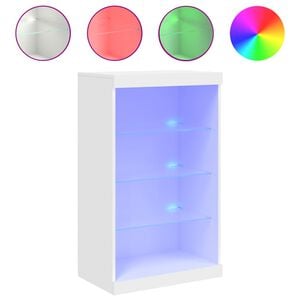 vidaXL Sideboard mit LED-Leuchten Wei&szlig; 60,5x37x100 cm