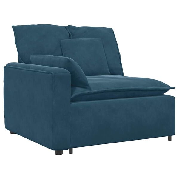 vidaXL Modulares Sofa mit Kissen Blau