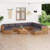 vidaXL 11-tlg. Garten-Lounge-Set mit Dunkelgrauen Kissen Teakholz