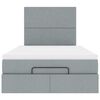 vidaXL Ottoman-Bett mit Matratze Hellgrau 120x190 cm Stoff