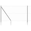 vidaXL Zaunpfosten Grau 100 x 1,5 m (50 mm Maschenweite) Stahl und PVC