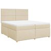 vidaXL Boxspringbett mit Matratze Creme 200x200 cm Stoff
