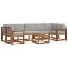 vidaXL Outdoor-Sofagarnitur mit Kissen 8 pcs Nat&uuml;rlich und Hellgrau
