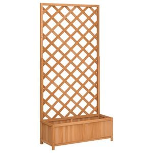 vidaXL Pflanzk&uuml;bel mit Spalier Braun 90x35x180 cm Massivholz Tanne