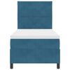 vidaXL Boxspringbett mit Matratze Dunkelblau 100 x 200 cm Stoff
