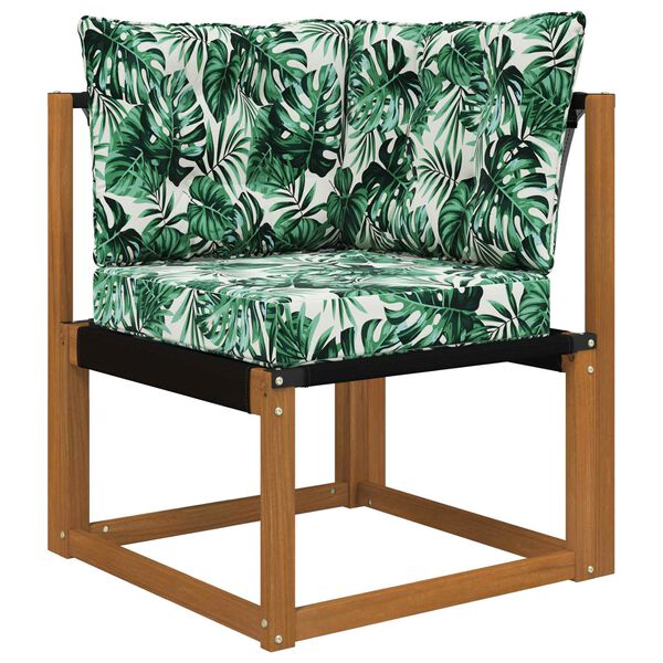 vidaXL Sofakissen f&uuml;r drau&szlig;en 3 pcs Blattmuster Polyester