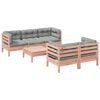 vidaXL 6-tlg. Garten-Sofagarnitur mit Kissen Massivholz Douglasie