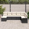 vidaXL Garten-Sofa-Set mit Kissen 8 pcs Schwarz Poly Rattan
