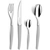 Lou Laguiole 24-tlg. Besteck-Set Jet Satin Silbern