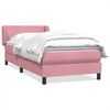 vidaXL Boxspringbett mit Matratze Rosa 80x220 cm Samt