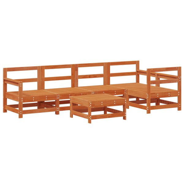 vidaXL Garten-Lounge-Set 6 pcs Wachsbraun Massives Kiefernholz