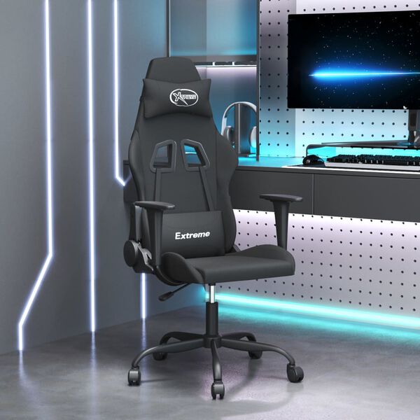vidaXL Gaming-Stuhl Schwarz Stoff