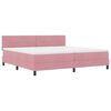 vidaXL Boxspringbett mit Matratze mit Kopfteil Rosa 200 x 200 cm Samt