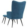 vidaXL Relaxsessel mit Hocker Blau Samt