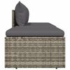 vidaXL 3-tlg. Garten-Lounge-Set mit Kissen Grau Poly Rattan