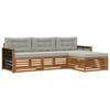 vidaXL Outdoor-Sofagarnitur 4 stk. Natur und Hellgrau