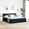 vidaXL Bett mit Stauraum und LED mit LED Schwarz 160 x 200 cm Stoff