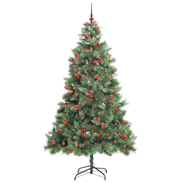 vidaXL K&uuml;nstlicher Weihnachtsbaum Gr&uuml;n 240 cm PVC und Metall