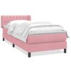 vidaXL Boxspringbett mit Matratze Rosa 100x210 cm Samt