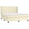 vidaXL Boxspringbett mit Matratze Creme 180x200 cm Kunstleder