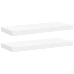 vidaXL Schwebende Wandregale 2 Stk. Wei&szlig; 60x23,5x3,8cm MDF