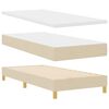 vidaXL Boxspringbett mit Matratze mit Kopfteil Creme 200 x 90 cm Stoff