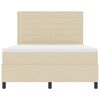 vidaXL Boxspringbett mit Matratze mit LED Creme 140 x 190 cm Stoff