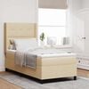 vidaXL Boxspringbett mit Matratze mit Kopfteil Creme 80 x 200 cm Stoff