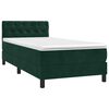 vidaXL Boxspringbett mit Matratze Dunkelgr&uuml;n 80x200 cm Samt