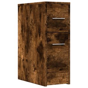 vidaXL Badschrank Schmal mit Rollen R&auml;uchereiche Holzwerkstoff