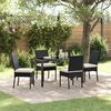 vidaXL Garten Essgruppe 5 pcs Schwarz Pulverbeschichteter Stahl