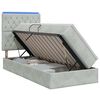 vidaXL LED-Speicherbett mit Matratze Hellgrau 100 x 200 cm Samt